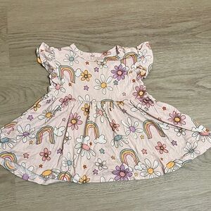 Posh Peanut Pink Floral and Rainbow Dress